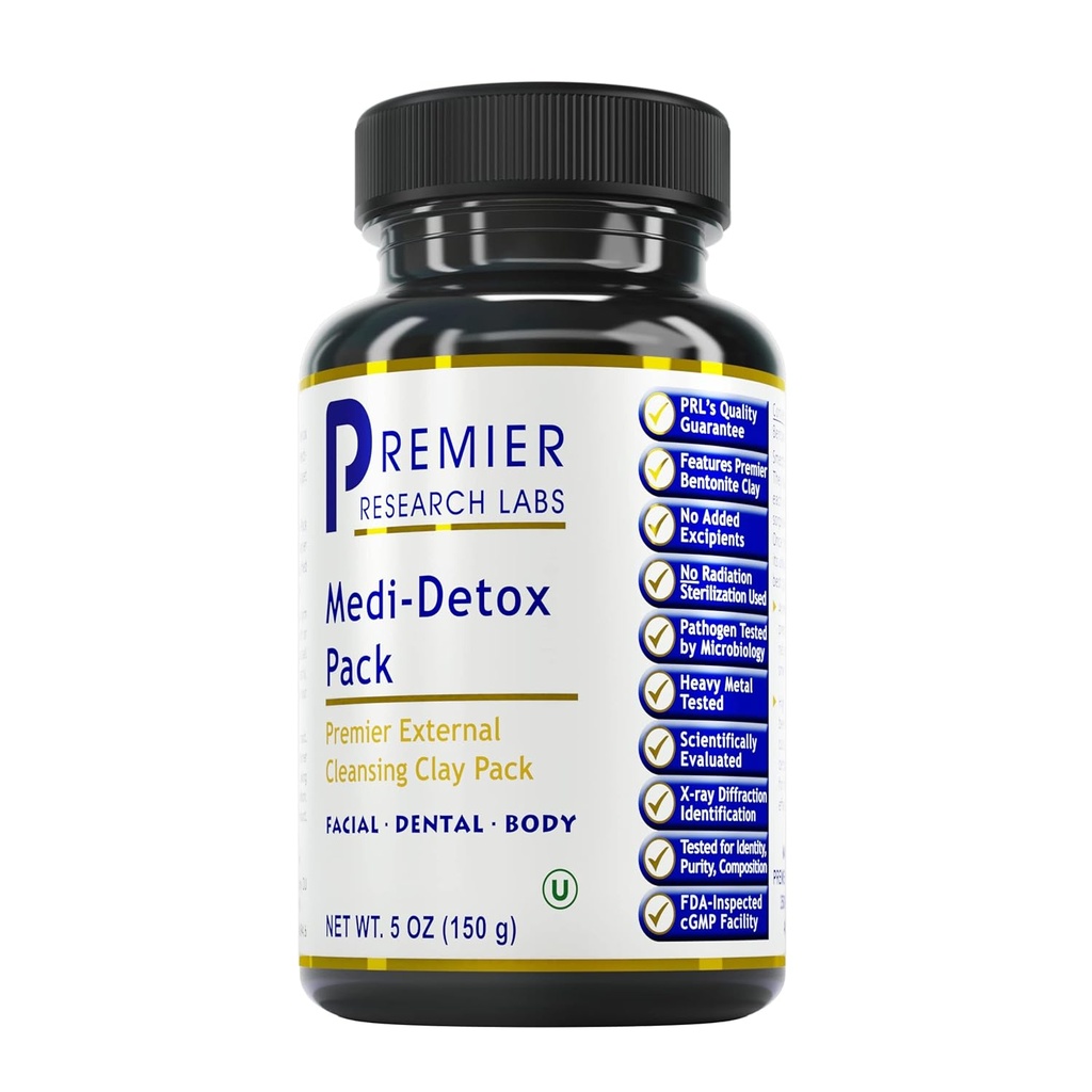 Premier Research Labs Medi- Dental Pack - Afgiftende vulkansk Clay - Dental & Body Cleansing - Med Calcium Smectites Silica & Mineral Oxides - 5 oz