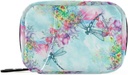 Vandfarve Dragonfly Blomst Pill Organizer sag Blå Vintage Branch 7 dages rejse Pill Box med lynlås Portable ugentlige Vitamin Medicin Supplement Holder Pouch Bag