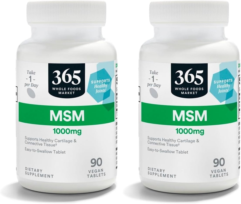 365 af Whole Foods Market, MSM 1000Mg, 90 tabletter (pakke med 2)