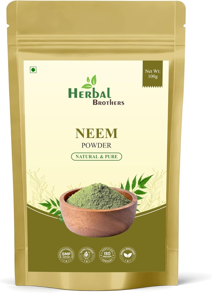 Organic Neem Powder Pure & Natural Hudpleje, Hårpleje & Detox Ayurvedic Herbal Supplement 100 gm, pakke med 1