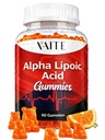 Alpha Lipoic Acid Gummies 1000mg, ALA supplement til hjerne og nerve support, antioxidant, energi - non-GMO, Vegan, Gluten- fri - 60 tyggebånd til Vitality og komfort til mænd og kvinder