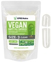 XPRS Nutra størrelse 3 Tomme kapsler - 100 Grev klar tom Vegansk kapsler - Vegetariske piller - selv vegetabilsk Capsule Fyldning - Veggie Pill Caps