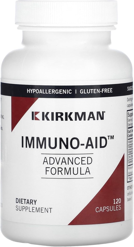 Kirkman - Immuno-Aid Advanced Formel - 120 kapsler - Immunforsvar - Potent Proprietary Blend - Hypoallergen