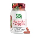 FeelGood Superfoods Vita Frugter og Veggies Kapsler - 25 Superfood ingredienser, Frugt og Vegetabilske Multivitamin, 60 Greve - For mænd og kvinder - Vitamin A, C, D, E, B og zink