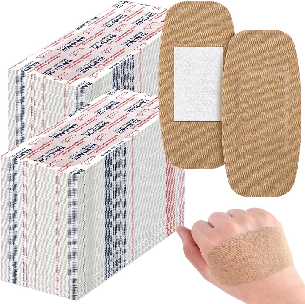 Sinmoe 600 Pcs Store Bandager Bulk Stor Fleksibel Klædning Sår Care Stof Bandager til Care og Beskyt Sår, 2 x 4 Tommer