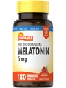 Sundance Melatonin 5mg Tabletterne er 124; 180 Vegetartal er 124; hurtig opløsning er 124; Natural Berry Flavor er 124; Vegetar-, Non- GMO og Gluten Free Supplement