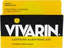 Vivarin, koffein piller, 200mg koffein i hver tablet, sikkert og effektivt hjælper dig med at blive vågen, Alerness Aid, Energy Supplement, 16 tabletter - 1 pakke
