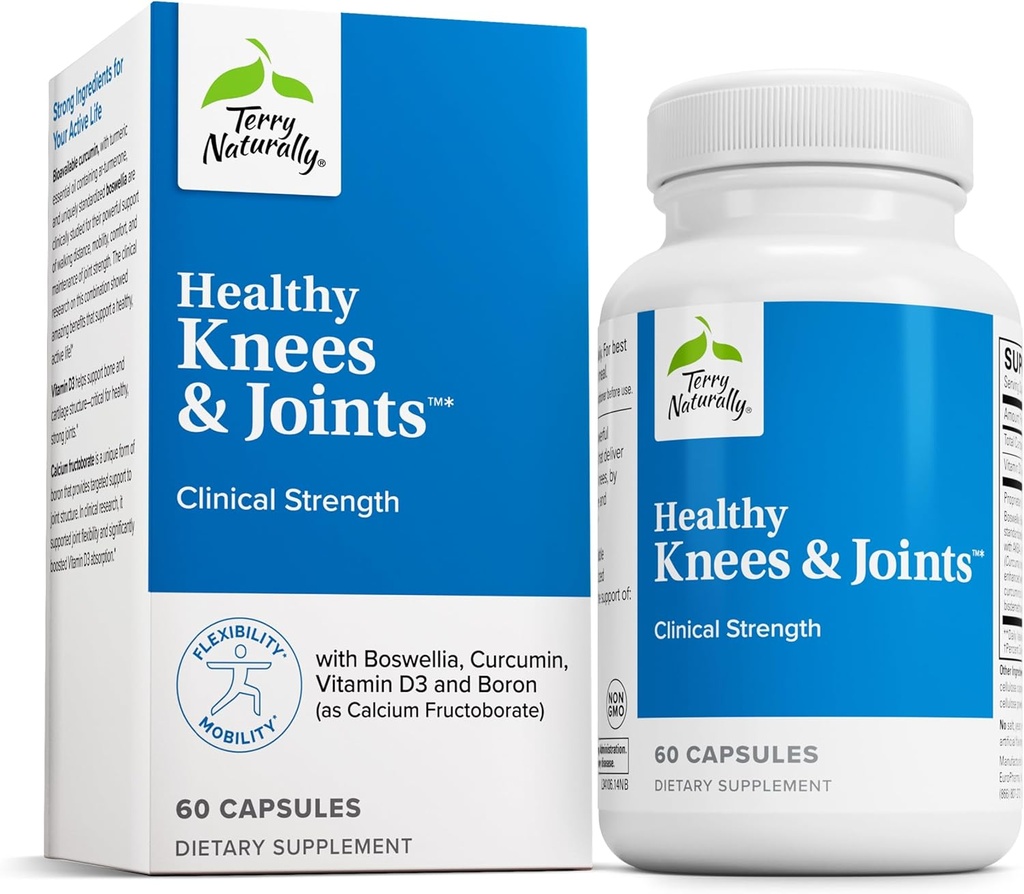 Terry naturligt sunde Knæler & Joints - Kosttilskud til støtte Bone Sundhed & fælles fleksibilitet - Sunde Knæe & Hip Støtte med Calcium Fructoborate - 60 kapsler