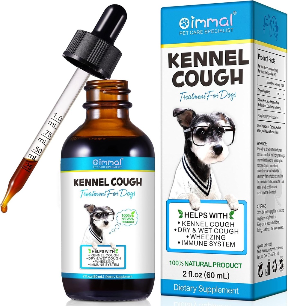 Kennel Hoste Behandling for hunde, Hund Kennel Hoste Relief Drops Sæsonbetinget Allergi Relief Itch Relief Urtetilskud - 60ml / 2fl.oz