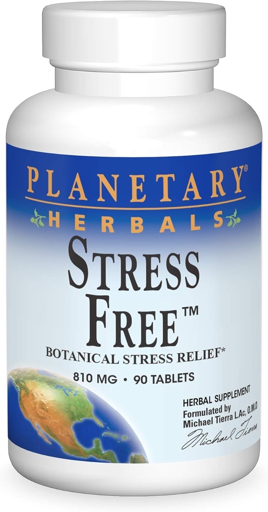 Planetariske Herbals Stress Free Calm Formel Tablets, 810 mg, 90 Greve