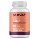 BESTVITE SAM- e 200mg Stabiliseret (60 vegetariske kapsler) - Let at synke Kapselform - Ingen Enteric Coat påkrævet - Ingen titandioxid - Ingen stearater - Vegan - Ikke GMO - Gluten fri