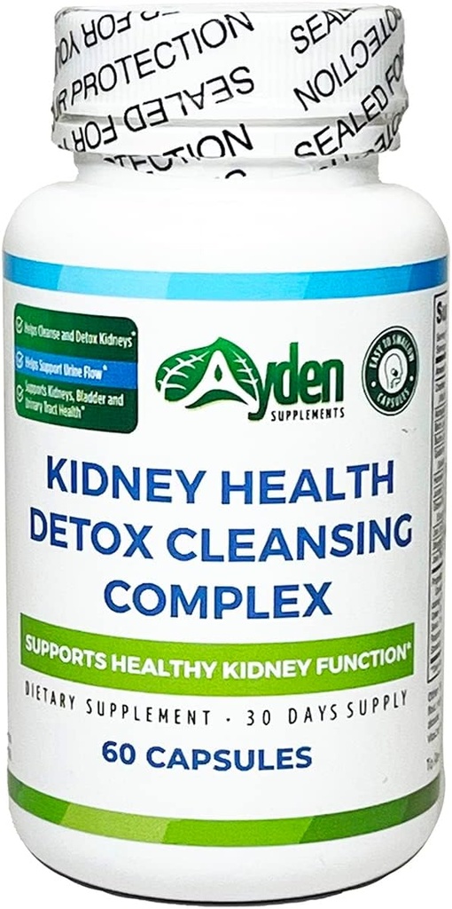 Nyre sundhed Detox Cleansing Complex - 1,110 mg, Understøtter Nyrer, Bstige, Urinary Tract, Url, 21 Ingredienser, Tranebær 400 mg, Astragalus 200 mg, Horsetail, Gravel Root, Uva Ursi, 60 Kapsler