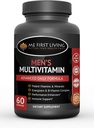 Me First Living Men 's Daily Multivitamin / Multimineral med vitaminer A, C, E, D, B1, B2, B3, B5, B6, B12, Magnesium, Biotin, Spirulina, Zink og mere - 60 Multivitaminer
