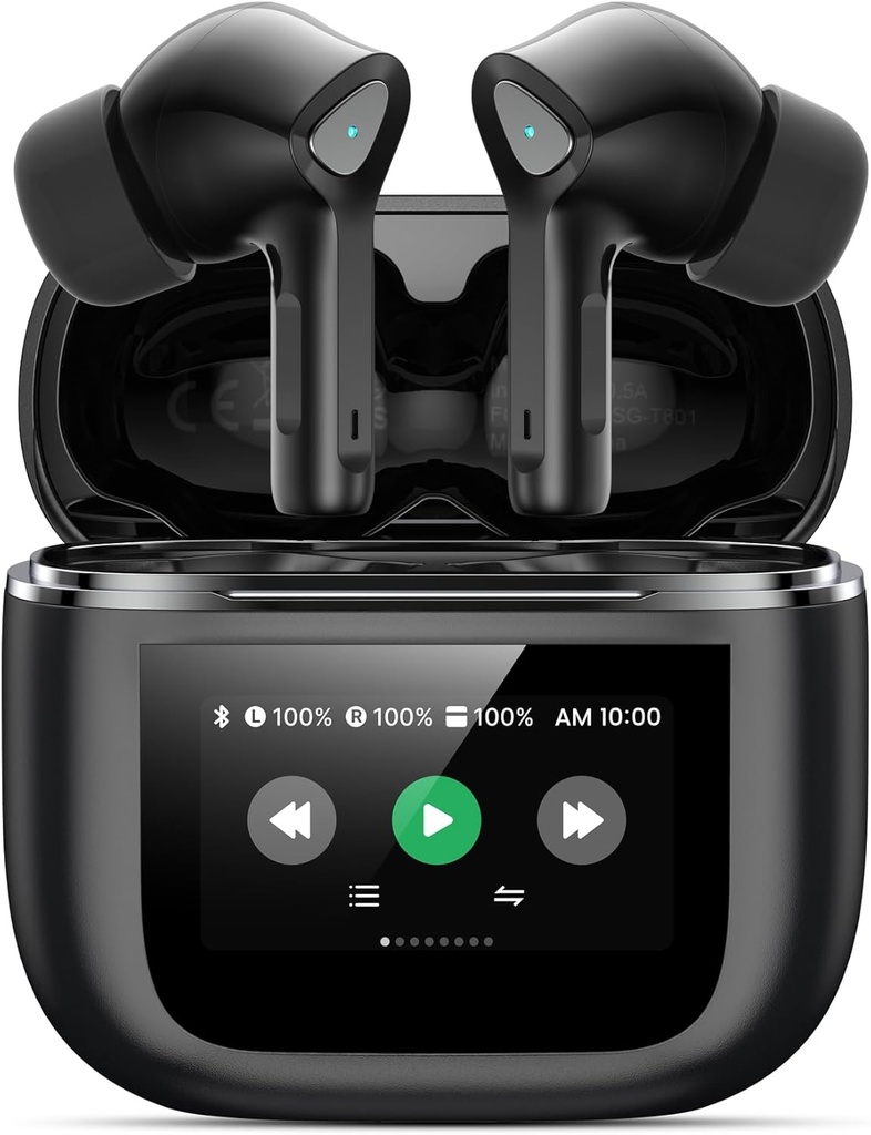 Trådløse Earbuds Bluetooth 5.3 Hovedtelefoner 50H Playtime Deep Bass Stereo Ear Bud med Mic IPX7 Vandtæt Comfort Lightweight i Ear Earphones til Pad Android / iOS Telefoner Gaver til kvinder Mænd