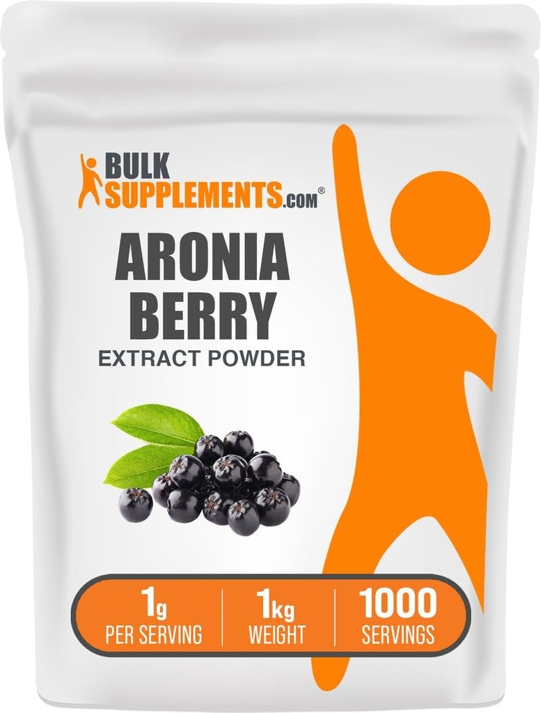 BulkSupplements.com Aronia Extract Powder - Aronia Berry Extract, Chokeberry Supplement - Gluten Free, 1g per Serving, 1kg (2,2 lbs) (Pack of 1)