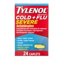 Tylenol Cold + influenza Alvorlige medicinkapsler til feber, smerter, hoste og kongestion, 24 ct.