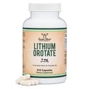 Lithium Orotate 5mg of Elemental Lithium for Cognition and Brain Health, 210 Capsules (Third Party Tested, Vegan Safe, Non-GMO) by Double Wood Supplements
