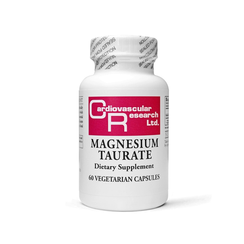 Kardiovaskulær forskning Magnesium Taurat 125 mg, 60 kapsler, cremet hvid