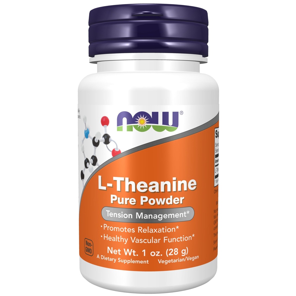 Now Foods Supplements, L- Theanine Pure Powder, Tension Management *, Aminosyre, 1- Ounce