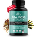Økologisk Irish Sea Moss med Bladderwrack, Burdock Root & Black Pepper Extract, 150 kapsler, Thyroid Support, Natural Jod Kilde, fremmer immunsystemet, Cell Food, Alkalisk supplement