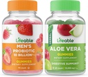 Levende Mænds Probiotiske 10 milliarder + Aloe Vera, Gummies Bundle - Great Tasting, Vitamin tillæg, Gluten Free, GMO fri, Chewable Gummy