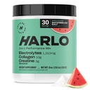 Harlo - Vandmelon Salt Electrolyte Drink Mix w / Bovine Collagen & Creatin - Creatin monohydrat Powder - Energy Drink Powder - Pre Workout Powder - Sugar Free Energy Drinks - Post Workout Inddrivelse