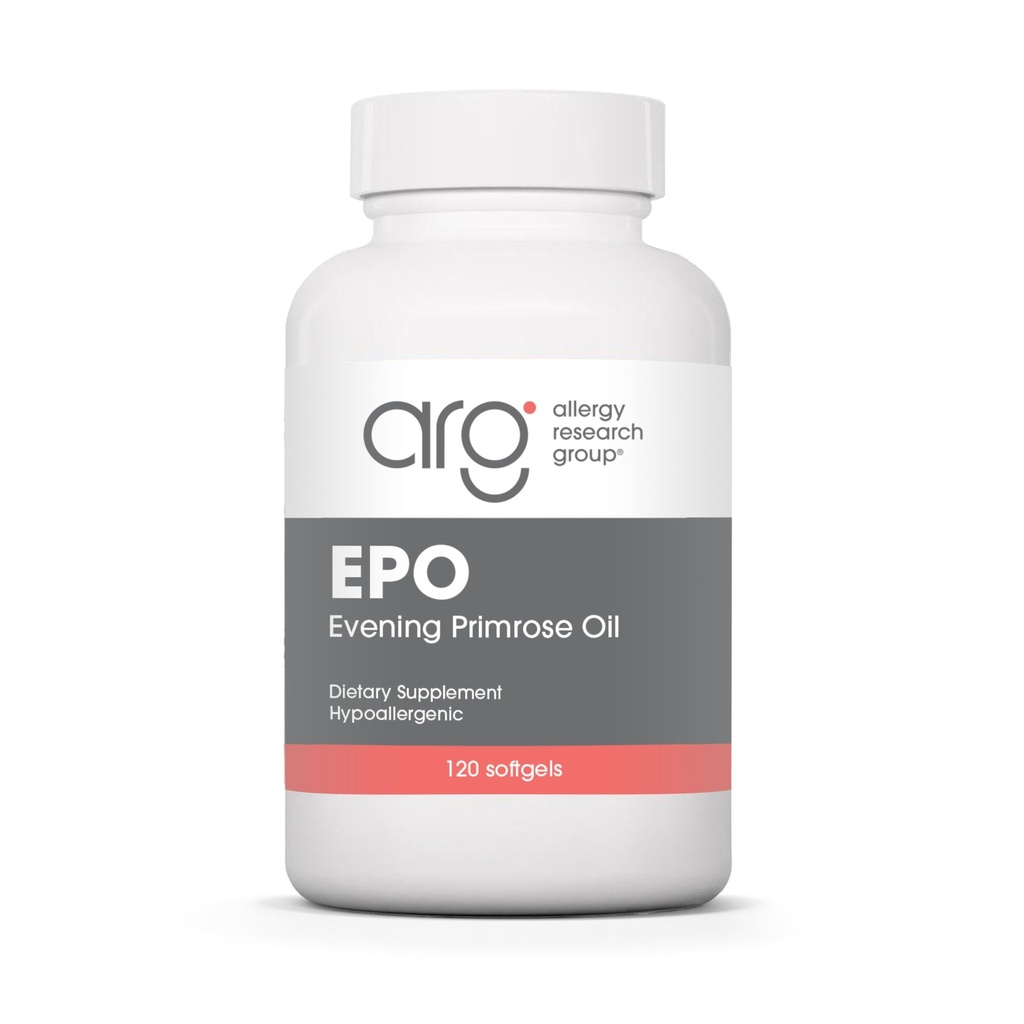 Allergy Research Group EPO - Aften Primrose Oil for mænd og kvinder, for tørre øjne, Omega- 6, GLA Gamma- Linolensyre, 500mg tillæg - 120 Tæl