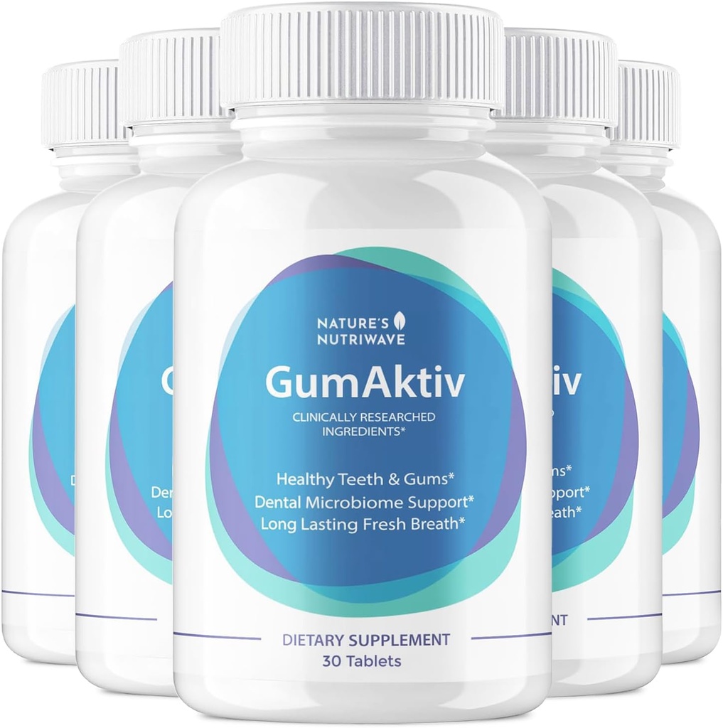 GumAktiv Oral Health Supplement - 3.5 Millioner Probiotika, Understøtter Natural Oral Balance, Cleanses mund, fremmer sunde gummer & tænder, non-GMO, Gluten- Free Measures 124; 30 tabletter, 6 Måned Supply