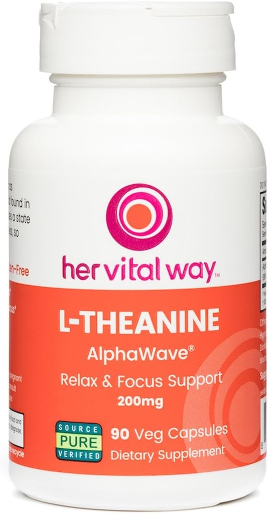 L-Theanine, Extra Strength 200mg Relax & Focus Support, with AlphaWave