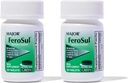Major Ferosul - Ferrosulfate 325mg tabletter med 65mg elementært jern - jerntilskud til kvinder, mænd - grøn - 100 greve (2 Pack)