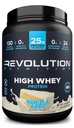 Revolution Nutrition, High Whey, Protein Powder 2LB, Gluten Free, Lean Muscle Mass for Mænd & Kvinder, 25g Protein Per Scoop, 907 g, 24 Servering (Vanilla Cake, 2 Pund)