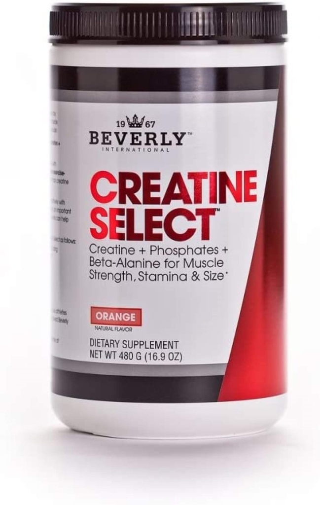 Beverly International Creatine Select med phosphater, 40 Servere. En fejl- bevis Creatin Monohydrat formel. Boost Muskelstørrelse, Styrke, Udholdenhed og Recover. For mænd og kvinder. Smager som Tang