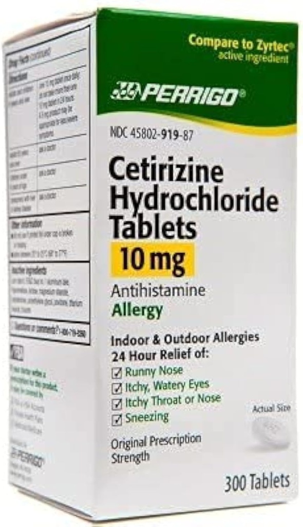 Perrigo Cetirizine Hydrochloridtabletter 10mg, 300- Tælling