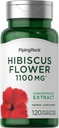 Piping Rock Hibiscus Blomster 1100 mg • 124; 120 kapsler • 124; koncentreret ekstrakt • 124; urtetilskud • 124; ikke- GMO, gluten fri