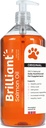 Brilliant lakseolie til hunde, katte & hvalpe; Omega 3 Fish Oil Liquid Supplement med DHA, EPA Fedtsyrer • 124; understøtter hud og coat, immunsystem & fælles funktion • 124; Hofseth BioCare (34oz)