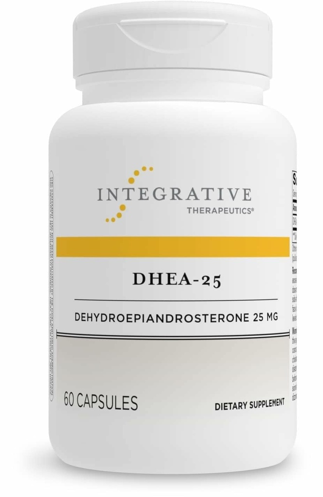 Integrativ terapi DHEA-25 - Support Supplement til mænd og kvinder - Support - Vegan, Gluten- Free & Dairy- Free - 60 kapsler (60 Servere)