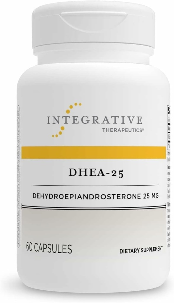 Integrativ terapi DHEA-25 - Support Supplement til mænd og kvinder - Support - Vegan, Gluten- Free & Dairy- Free - 60 kapsler (60 Servere)