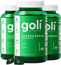 Goli SuperGreen Vitamin Gummy - 180 Greve - Essentielle vitaminer og mineraler - Plante-baseret, Vegan, Gluten- Free & Gelatine Free - Sundhed indefra, pakke med 3