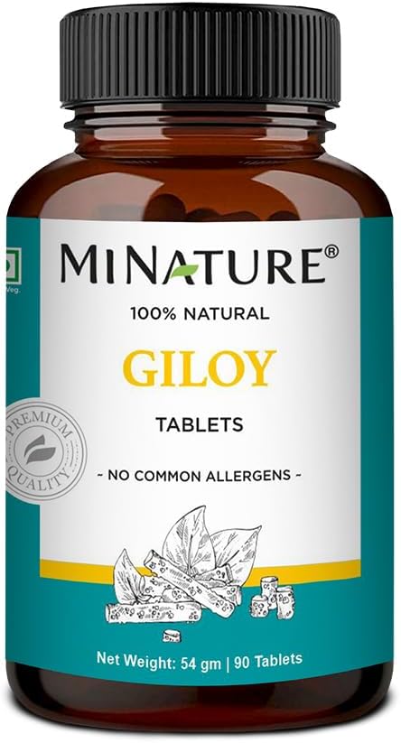 minature Giloy 90 Tabletter 1. 000 mg 1. 400; 45 Days Supply 1. 400; 100% Natural Giloy / Guduchi 1. 400; Vegan 1. 400; fra Indien