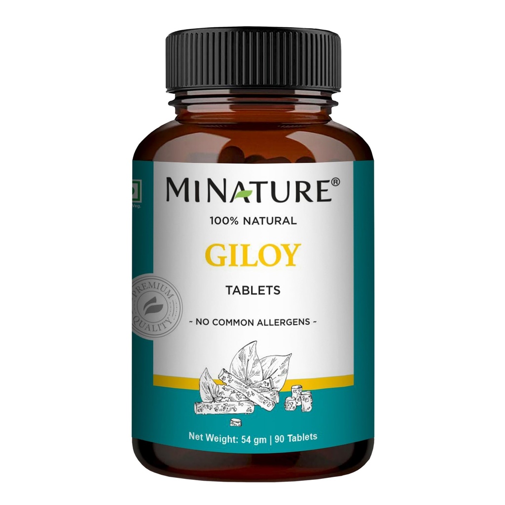 minature Giloy 90 Tabletter 1. 000 mg 1. 400; 45 Days Supply 1. 400; 100% Natural Giloy / Guduchi 1. 400; Vegan 1. 400; fra Indien