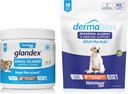 Vetnique Labs Dermabliss Allergy Chews 30 Ct og Glandex Anal Gland Support Chews 60 Ct Bundle Dog Vitaminer & Kosttilskud, Anal Gland Hund Treats med Probiotika, Hund Allergier Hudbehandling Blød Tyg