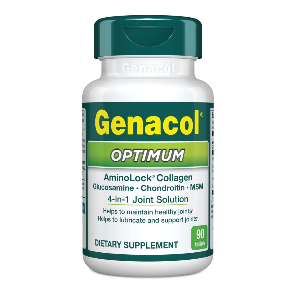 Genacol Optimum - Glucosamin, Chondroitin, MSM og Ultra Hydrolyzed Collagen tabletter, vedligeholder sunde joints, Protects & Smøremiddel brusk, 90 tabletter (30- Day Supply)