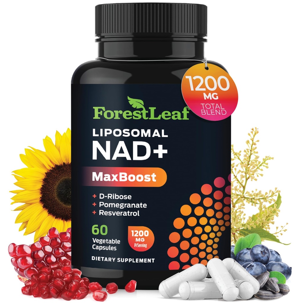 NAD + tillæg - 500 mg Pure NAD Plus for Energy, Focus, Skin & Anti- Aging Support - Gluten Free Non- GMO NAD Kosttilskud til kvinder og mænd (60 Greve (pakke med 1), NAD + Resveratrol)