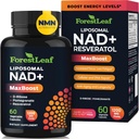 NAD + tillæg - 500 mg Pure NAD Plus for Energy, Focus, Skin & Anti- Aging Support - Gluten Free Non- GMO NAD Kosttilskud til kvinder og mænd (60 Greve (pakke med 1), NAD + Resveratrol)