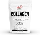 HEARTHY Food Collagen Powder - 18g Protein - Pure Halal Collagen Peptider Græs Fed Organic Hydrolyzed Powder - 124; Type I og III Uaromatiseret Keto Friendly Gluten Free No Sugar Non GMO 16 Oz