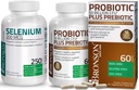 Bronson Probiotic 50 Millioner CFU + Prebiotic med Apple Polyphenoler & Ananas frugt ekstrakt + Selenium 200 Mcg for immunsystem, Thyroid, Prostata og hjerte sundhed