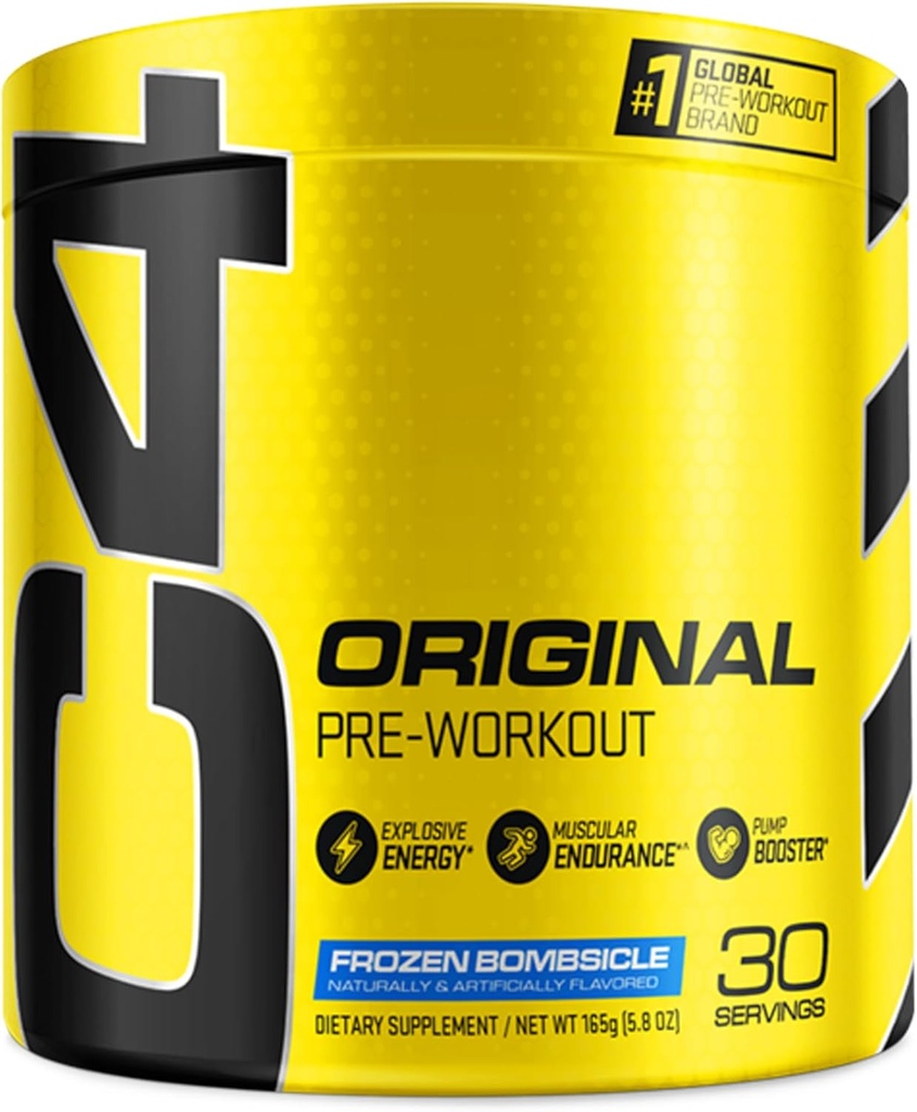 Cellucor C4 Original Pre Workout Powder Frozen Bombsicle Sugar Free Preworkout Energy for Men & Women 150mg Caffeine + Beta Alanine + Creatine - 30 Servings (Packaging May Vary)