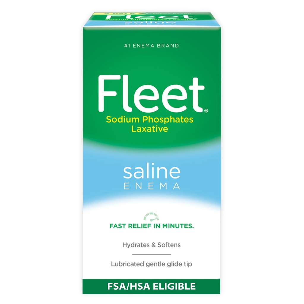 Fleet Laxative Saline Enema for Adult Constipation, 4.5 fl oz, 4 Flasker