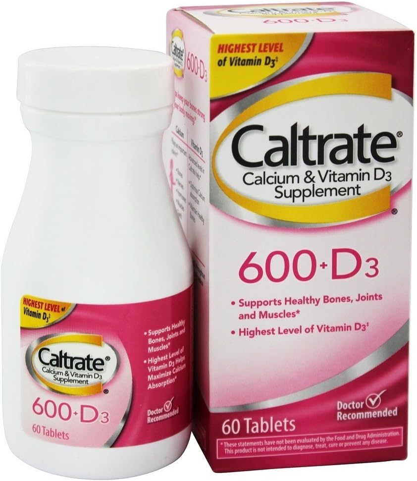 Caltrate 600+D Calcium Supplement, 60 ct