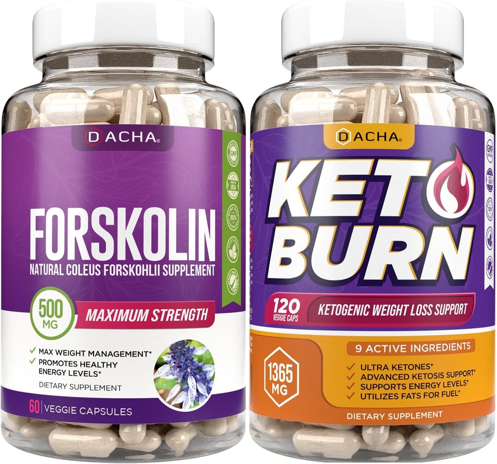 Avanceret Keto & Fitness Bundle - Premium Forskolin Extract Plus Keto, med 11 naturlige urter til Max Slim Look, Ultra Strength Pills, immunstøtte, Lost Fast